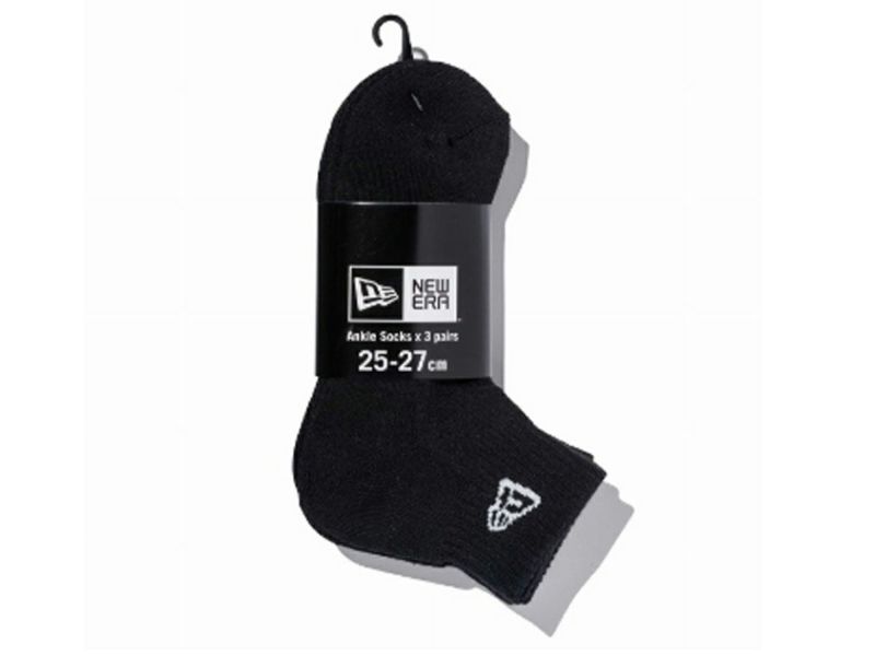 ニューエラ NEW ERA SOCKS ANKLE 3PAIRS ソックス アンクル 3ペア ブラック 黒 ユニセックス カジュアル 小物 靴下  ソックス 11531695-BK | スポーツマリオ公式通販サイト