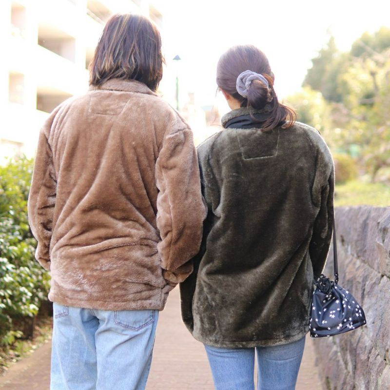 【Mサイズ】Arch ボアフリース ジャケット アーチ ベージュ 値下げ対応可 boa fleece bomber jacket【smoky beige】 - Arch ☆ アーチ
