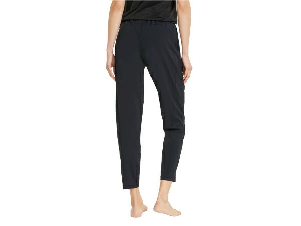 プーマPUMAスタジオテーパードウーブンパンツレディースブラック黒スポーツフィットネスロングパンツ521923-01