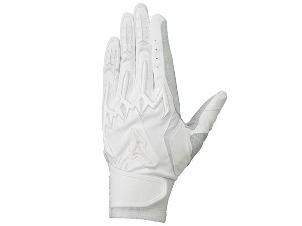 ミズノMIZUNOミズノプロシリコンパワーアークLIW-Leather(両手用)高校野球ルール対応モデルホワイト白野球バッティング手袋両手1EJEH501-10/90