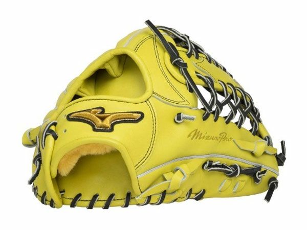 ミズノMIZUNO専用袋グラブ袋付きミズノプロ硬式用グラブ外野手用限定モデル限定皮革一般学生社会人イエロー黄野球硬式グローブ外野手用高校社会人1AJGH27107-40/52