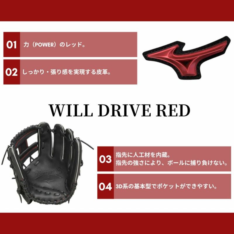 ミズノMIZUNOWILLDRIVEREDウィルドライブレッド軟式用グラブ内野手用一般大人草野球ブラックイエローオレンジ野球軟式内野グローブ1AJGR278131AJGR27823