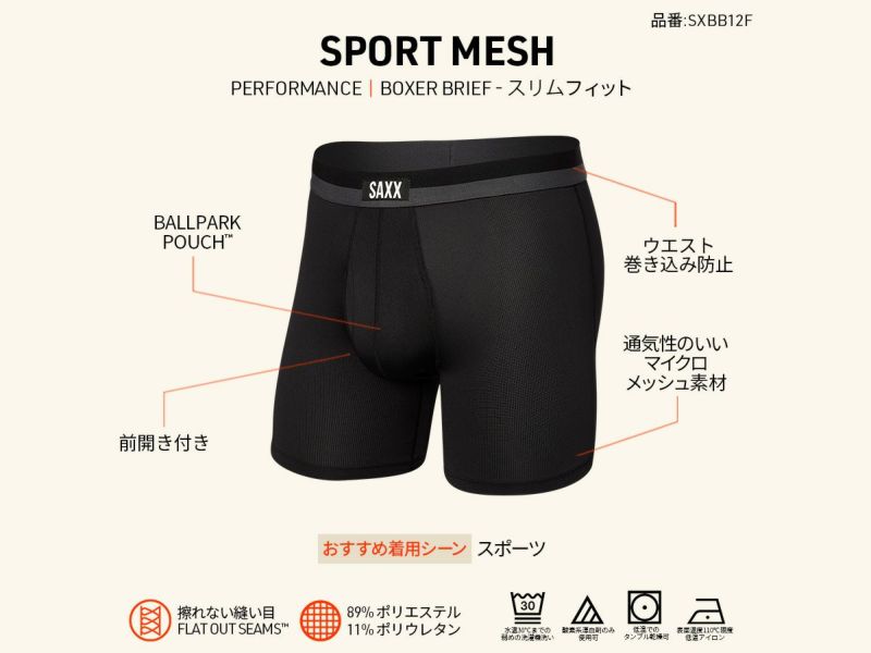 ボクサーパンツ 前開き 2枚組 セット SPORT MESH BOXER BRIEF FLY スポーツメッシュ メンズ 野球 メジャーリーガー  プロ野球 スラパン インナー 下着 股擦れ 対策 股ずれ 勝負下着 吸湿発散 吸汗速乾 防臭 蒸れない SXPP2M サックスアンダーウェアー  SAXX UNDERWEAR ...