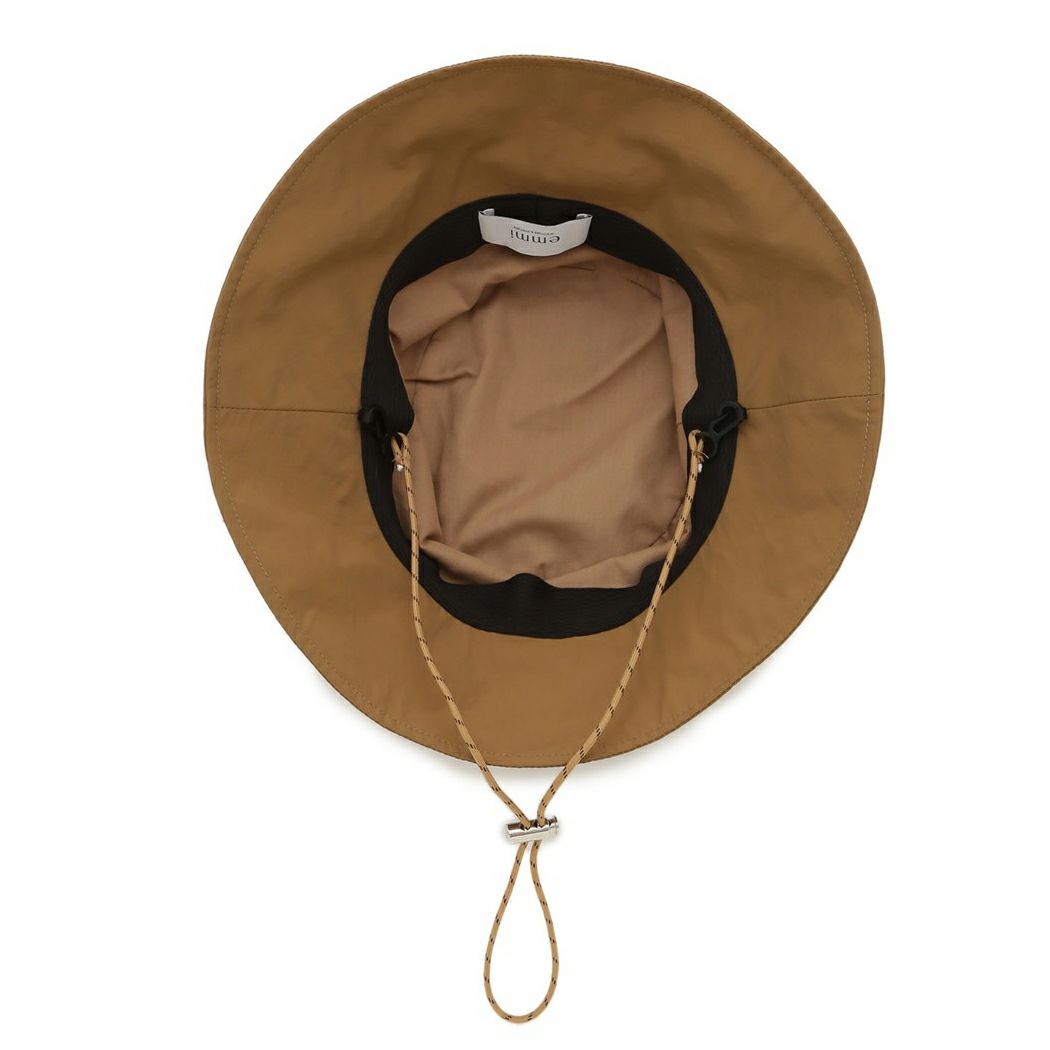 エミemmiemmiatelierミニマルバケットハットカーキチェックブラックカジュアル帽子バケハ13WGH231307