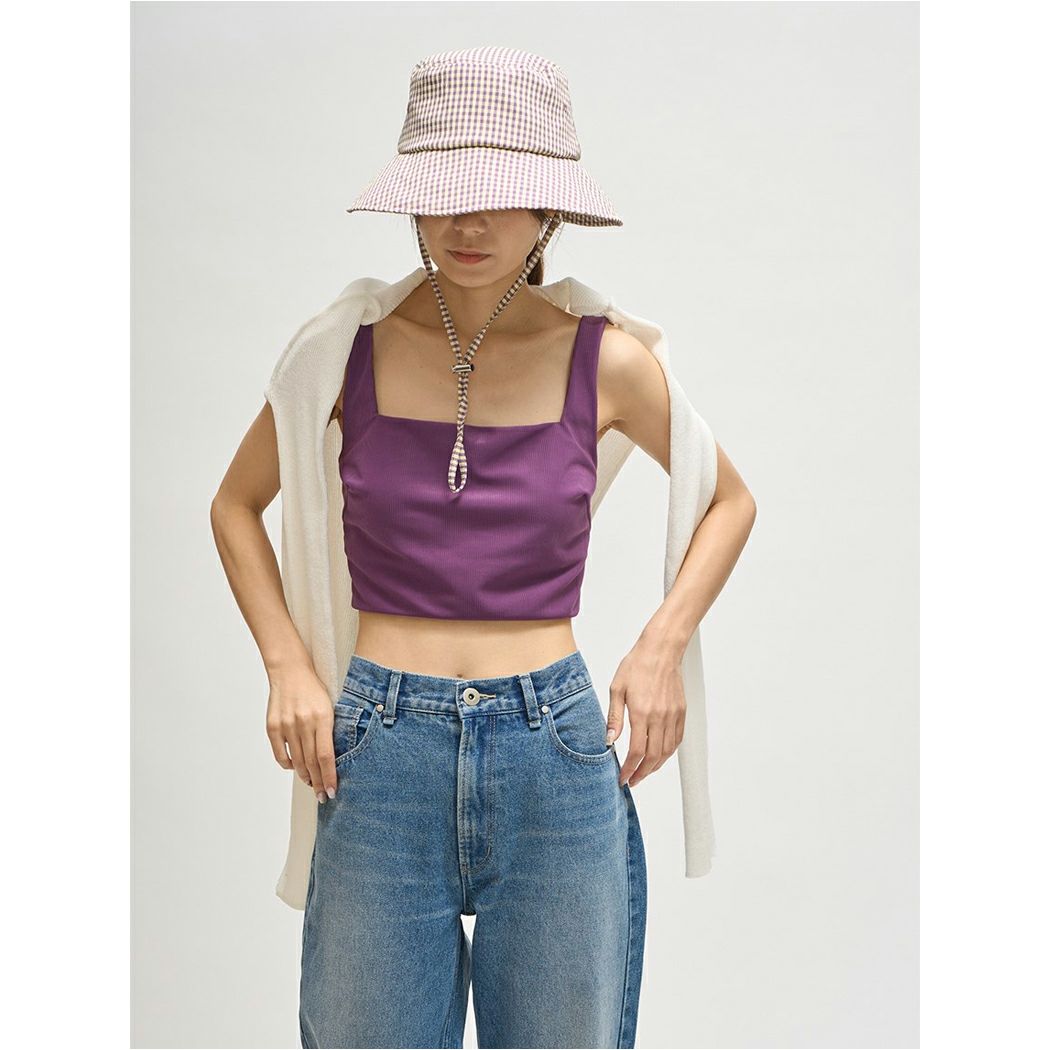 エミemmiemmiatelierミニマルバケットハットカーキチェックブラックカジュアル帽子バケハ13WGH231307