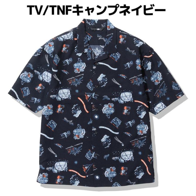 ノースフェイスTHENORTHFACES/SAlohaVentShirtショートスリーブアロハベントシャツメンズ春夏ポリエステル総柄カジュアルシャツアロハ速乾NR22330BGBZTVTW