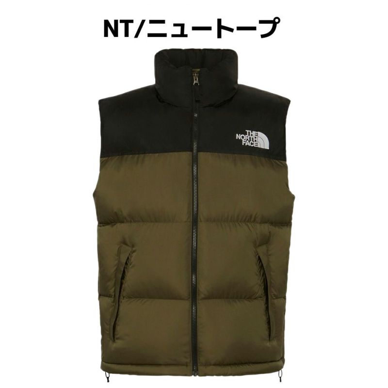 【正規取扱店】ノースフェイスTHENORTHFACENuptseVestヌプシベストメンズ秋冬ブラックカーキダウンベストカジュアルウェアアウター中綿中わた静電ケアはっ水加工ND92338KNT