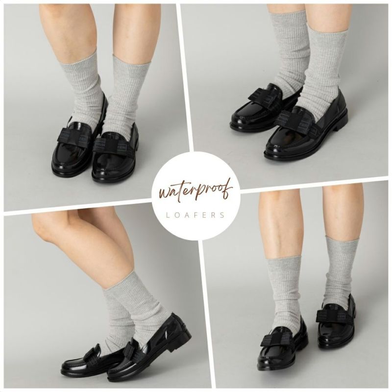 極美品 HUNTER REFAIND BOW PENNY LOAFER 24cm ASBee 長靴 レインブーツ HUNTER ハンター W REFINED BOW PENNY