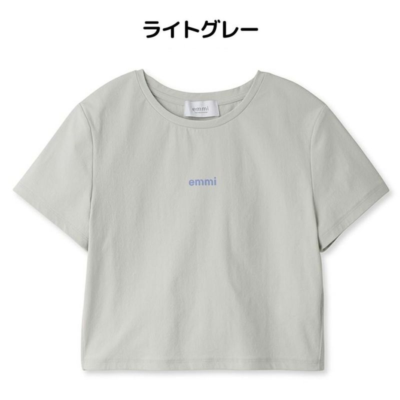 エミ emmi emmi atelier emmiロゴミニTシャツ レディース 春 夏 グレー