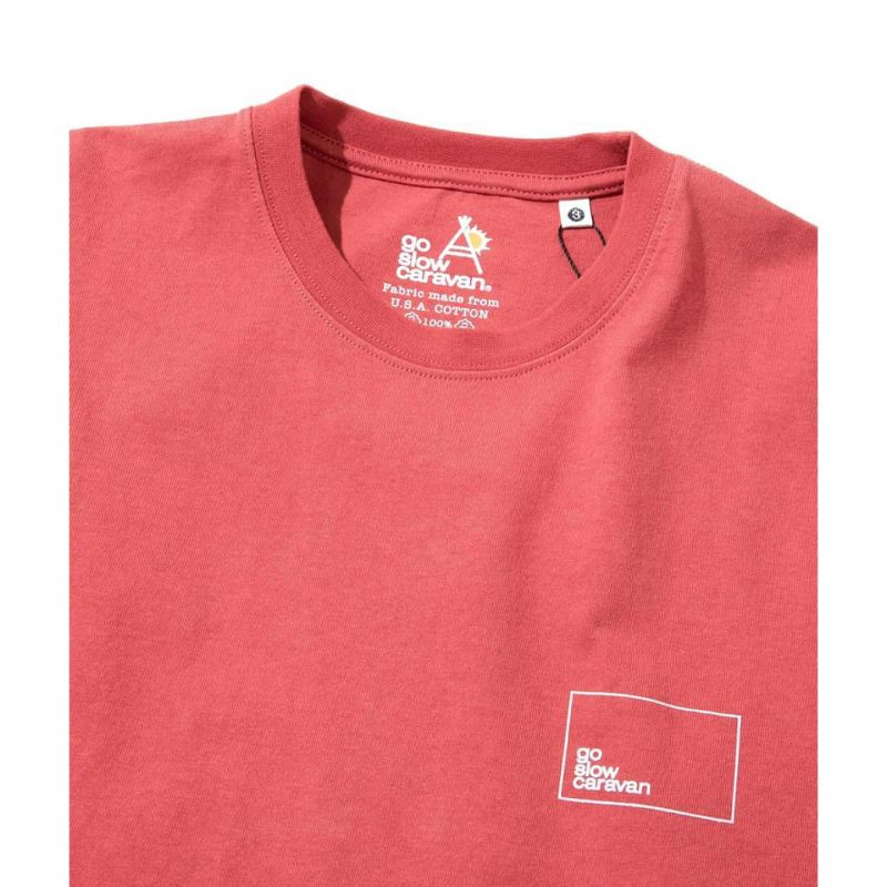 ゴースローキャラバン go slow caravan USA/C スクエアLOGOバックプリントゆったりTEE メンズ レディース ユニセックス 春  夏 コットン ホワイト グリーン カジュアル 半袖 シャツ 321913A 000 041 | スポーツマリオ公式通販サイト