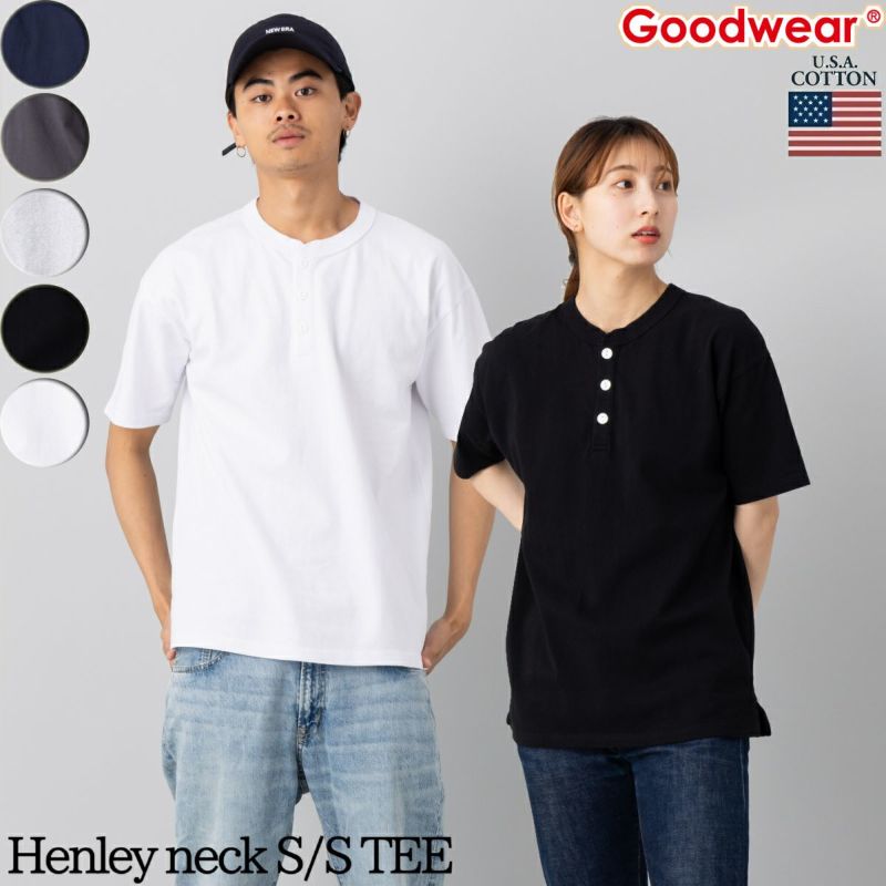 R by 45rpm☆コットンスウェット♪生なり♪ヘンリーネック♪サイズ２♪ Goodwear グッドウェア 2W7-5512 USAコットン L/S ヘンリー