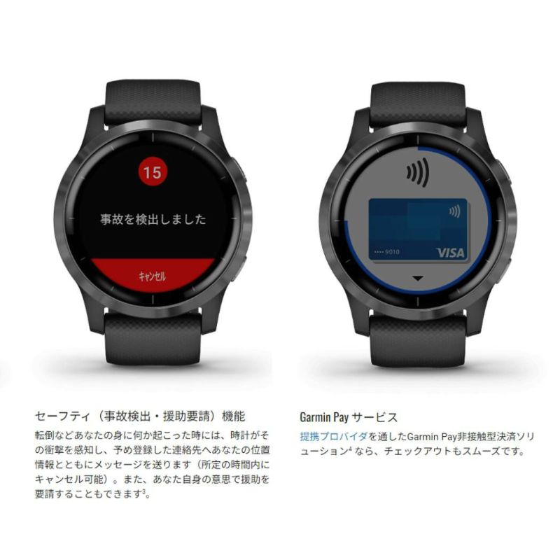 ガーミン GARMIN vivoactive 4 ヴィヴォアクティブ GPS スマートウォッチ ユニセックス ブラック スポーツ ランニングウォッチ  腕時計 Suica対応機種 010-02174-17 | スポーツマリオ公式通販サイト