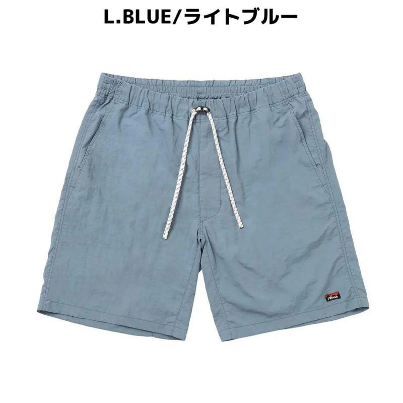 J7107 新品 D/him. ダルメシアン柄ナイロンショーツ ブルー系 50 ナンガ NANGA ナイロンタッサーイージーショーツ メンズ