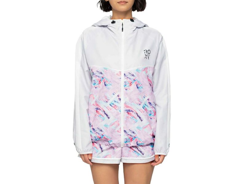 ロキシー ROXY HEALING TIME JACKET ヒーリング タイム ジャケット レディース 春 秋 冬 撥水 ピンク 桃色 ホワイト 白  スポーツ フィットネス パーカー ジャケット RJK244513-MUL | スポーツマリオ公式通販サイト