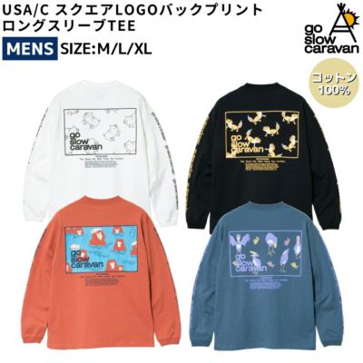 ゴースローキャラバン go slow caravan USA/C スクエアLOGOバックプリントゆったりTEE メンズ レディース ユニセックス  Tシャツ 半袖 綿100％ コットン100％ カジュアル ウェア アニマル 321913Bアウトレット セール | スポーツマリオ公式通販サイト