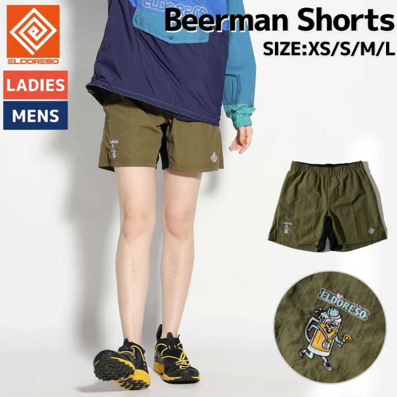 エルドレッソ ELDORESO Beerman Shorts ビアマン ビールマン ショーツ ユニセックス オリーブ カーキ スポーツ トレーニング  ショート パンツ E2108823 | スポーツマリオ公式通販サイト