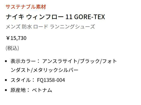 ナイキ NIKE AIR WINFLO 11 GTX エア ウィンフロー 11