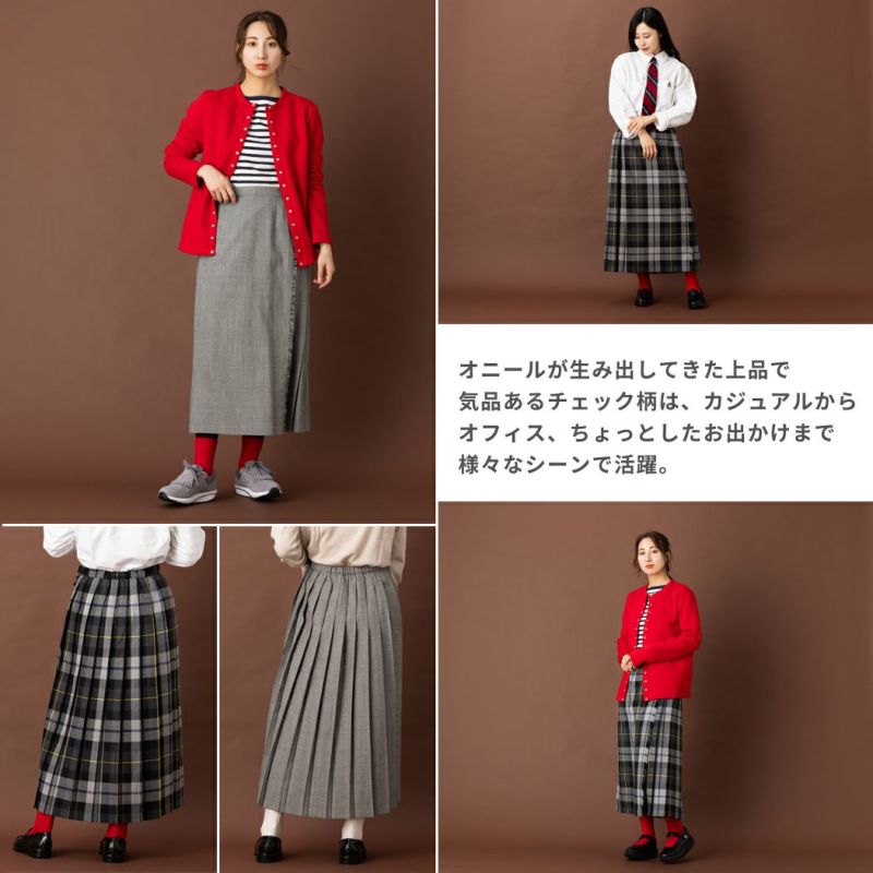 オニールオブダブリン ロングプリーツスカート チェック 総ゴム オニールオブダブリン ロングプリーツスカート チェック 総ゴム