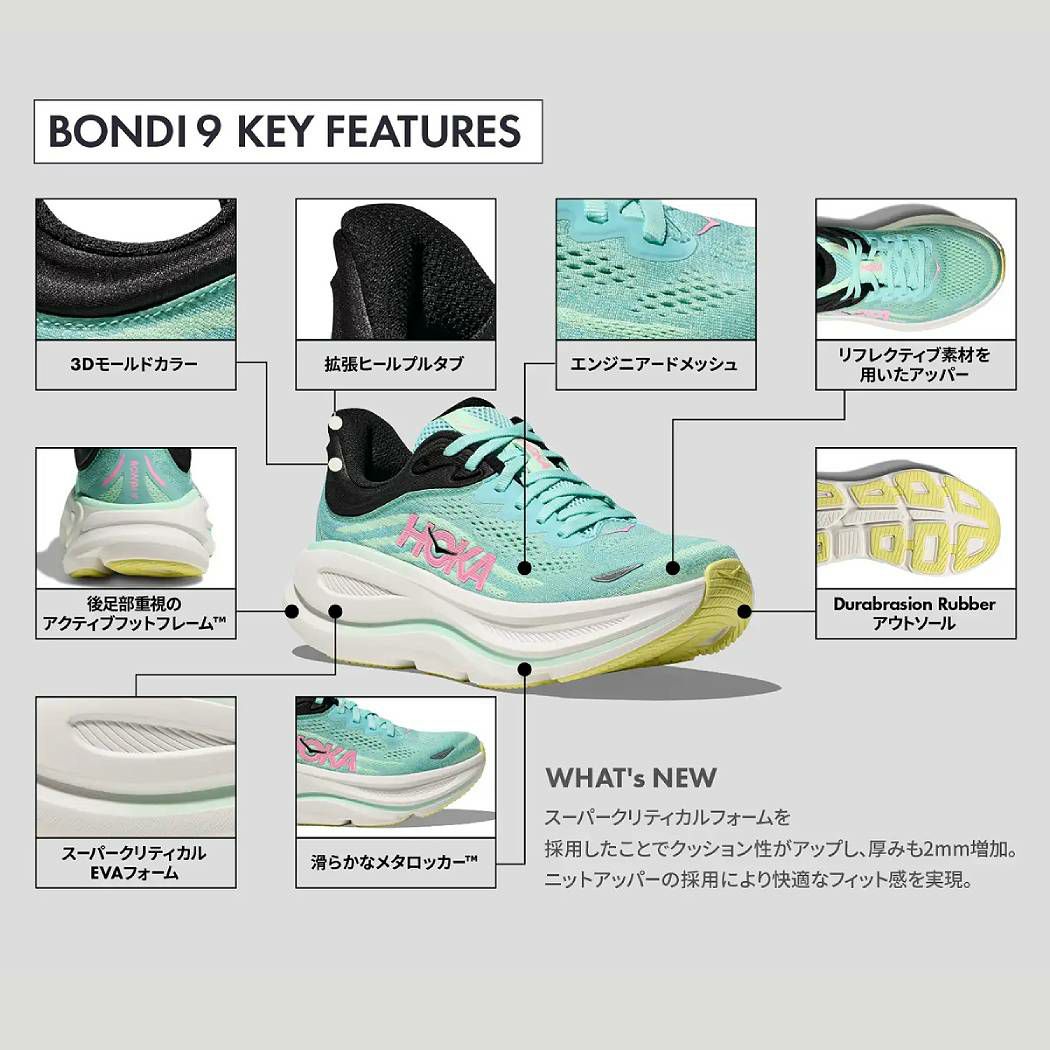 ホカ HOKAONEONE BONDI 9 EXTRA WIDE ボンダイ 9 エキストラワイド