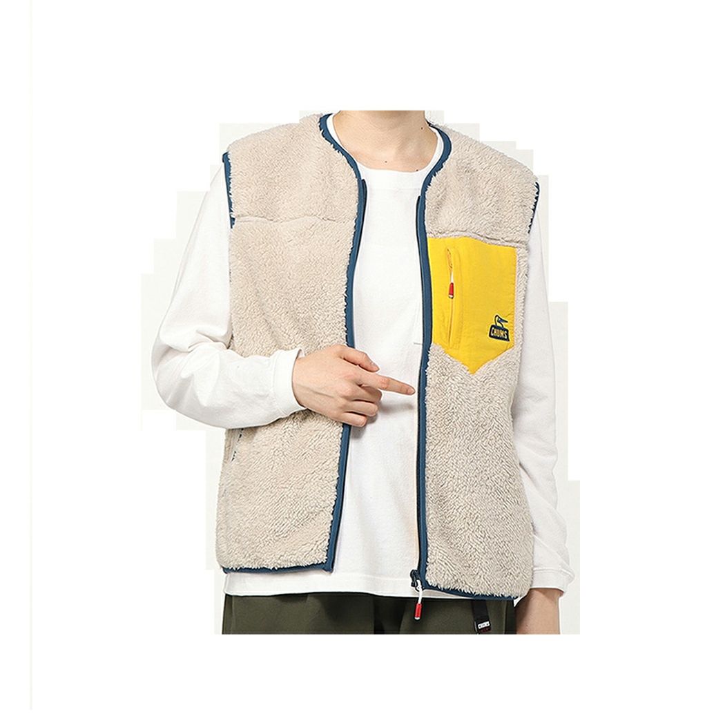 CHUMSチャムス フリースベスト メンズL チャムス エルモフリース CHUMSチャムス フリースベスト メンズL チャムス エルモフリース