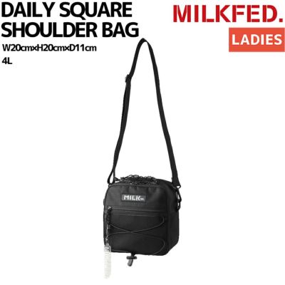 DAILY SQUARE SHOULDER BAG ミルクフェド デイリースクエアショルダーバッグ レディース アパレル カジュアル ブラック 通勤 通学 103251053009