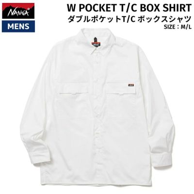 ナンガ NANGA W POCKET T/C BOX SHIRT ダブルポケットT/C ボックスシャツ メンズ 長袖 シャツ ホワイト 白 カジュアル ビジネス オフィスカジュアル