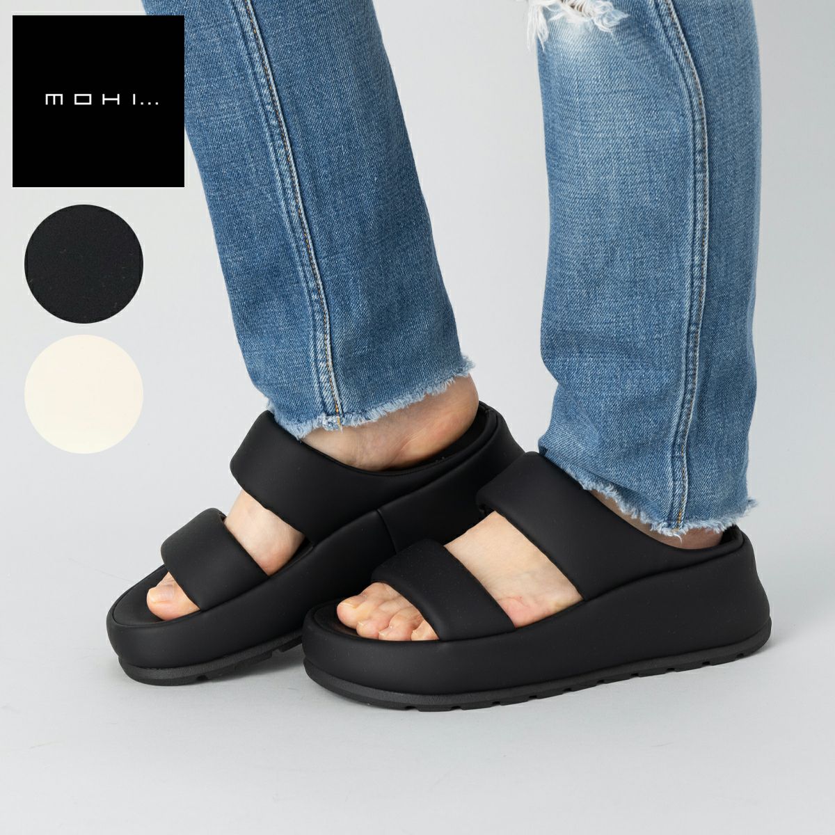MOHI レディース　サンダル　36サイズ MOHI 「MOHI」 フラットサンダル 36 ブラック レディース