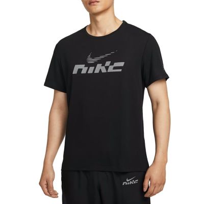 ナイキ NIKE Dri-FIT UV マイラー フラッシュ ショートスリーブ ランニングトップ メンズ 春 夏 ブラック 黒 スポーツ トレーニング 半袖 Tシャツ IB4128-010