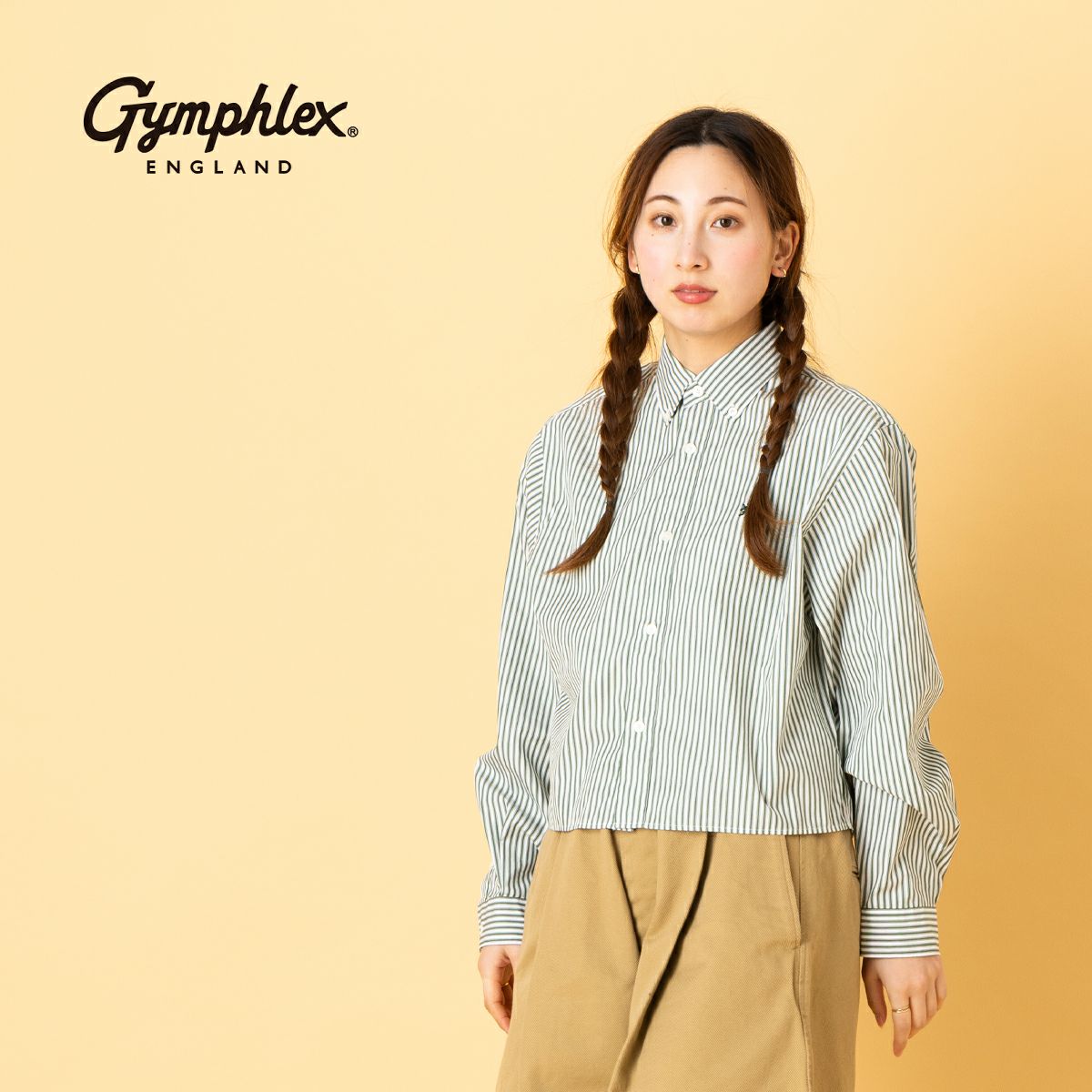 ジムフレックス GYMPHLEX コットンショートボタンダウンシャツ