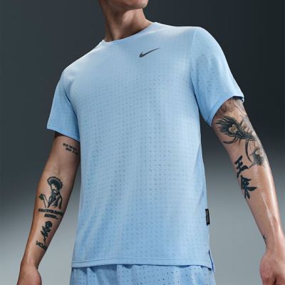 ナイキ NIKE Dri-FIT マイラー ブリーズ ショートスリーブ ランニングトップ メンズ 春 夏 ブルー 青 スポーツ トレーニング 半袖 Tシャツ HJ4182-422