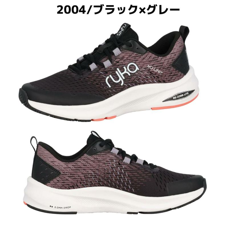 ライカ ryka NO LIMIT ノーリミット レディース グレー ブラック