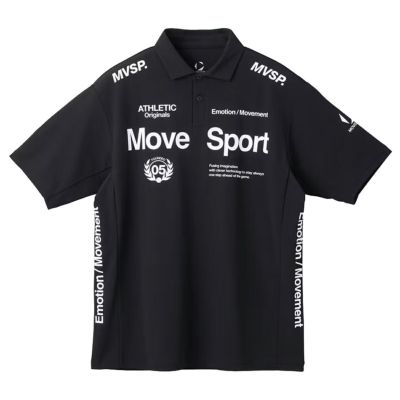 ムーブスポーツ MOVESPORT SUNSCREEN サンスクリーン ミニ鹿の子 ポロシャツ メンズ 春 夏 ブラック 黒 スポーツ トレーニング 半袖 ポロシャツ ST5SHS00M-BK00