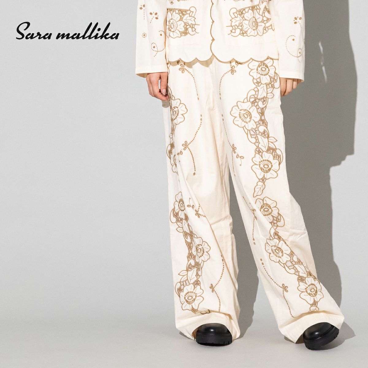 SARA MALLIKA/COTTON TWILL CUT WORK SHIRT