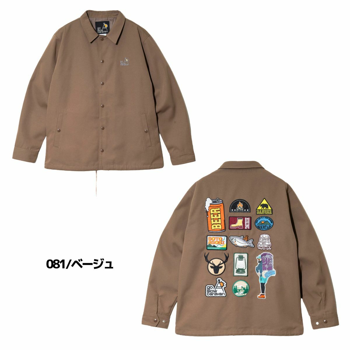 ゴースローキャラバン T/CキャンバスワッペンコーチJKT メンズ go slow