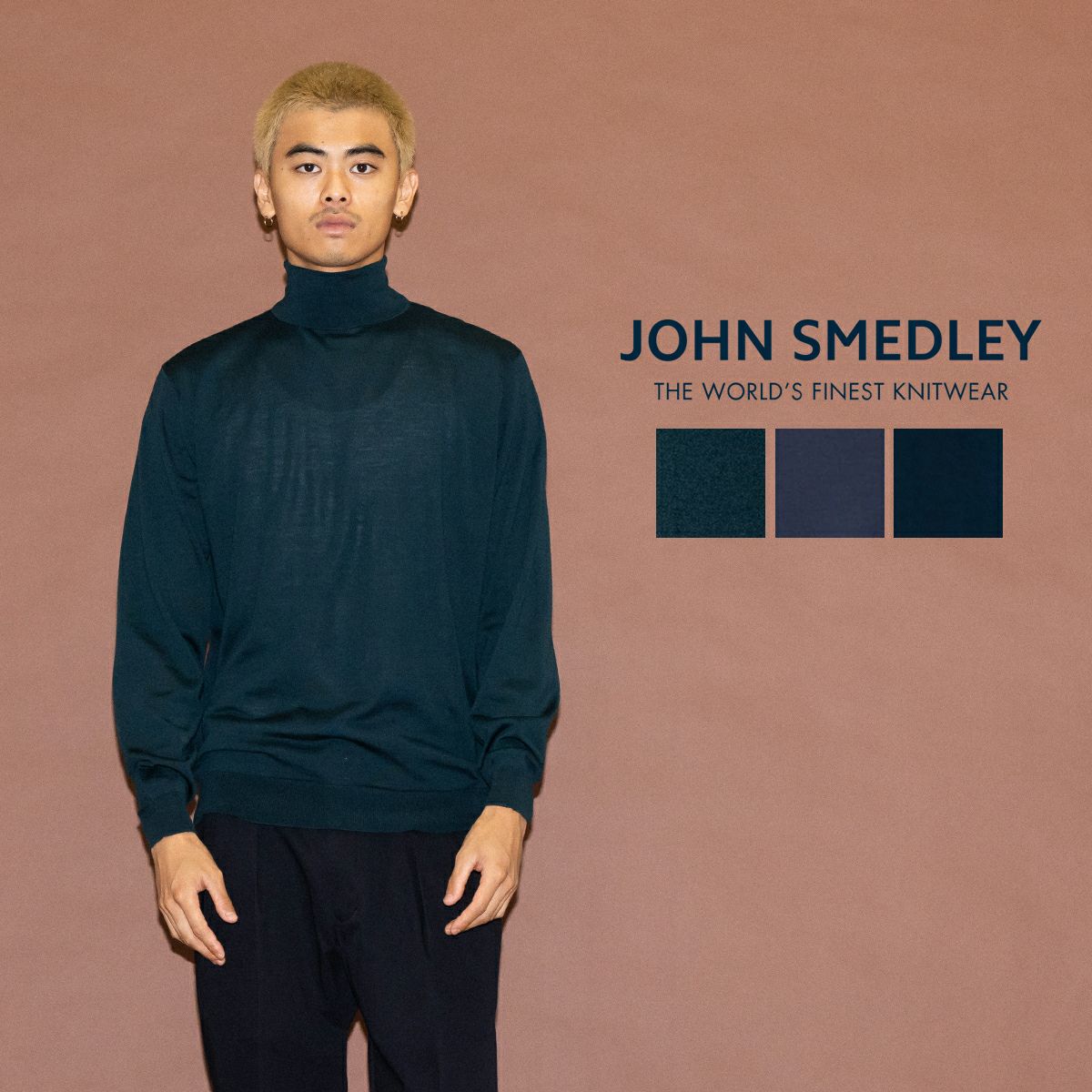 正規取扱い販売店】ジョンスメドレー タートルネック長袖ニットプル