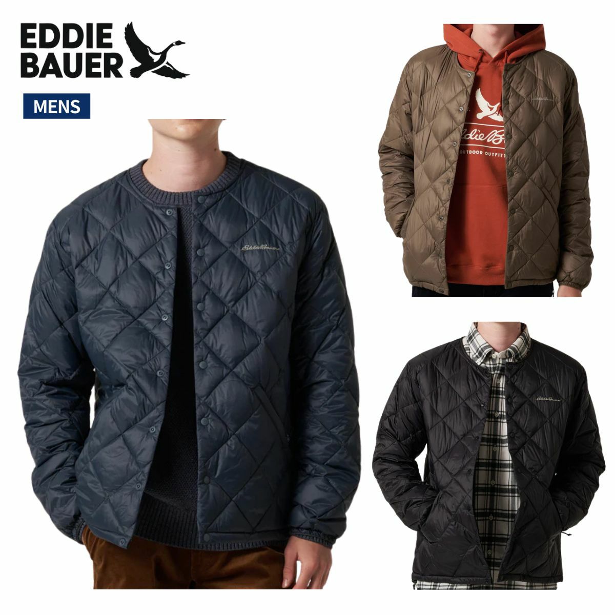 エディー バウアー 【限定】インナーダウン カーディガン メンズ Eddie