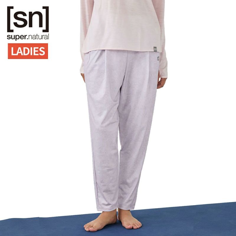スーパーナチュラル sn super.natural エスエヌ テーパード プリント パンツ レディース ピンク 桃色 スポーツ フィットネス ロング パンツ SNWJ10241-J032 スーパーナチュラル エスエヌ テーパード プリント パンツ レディース