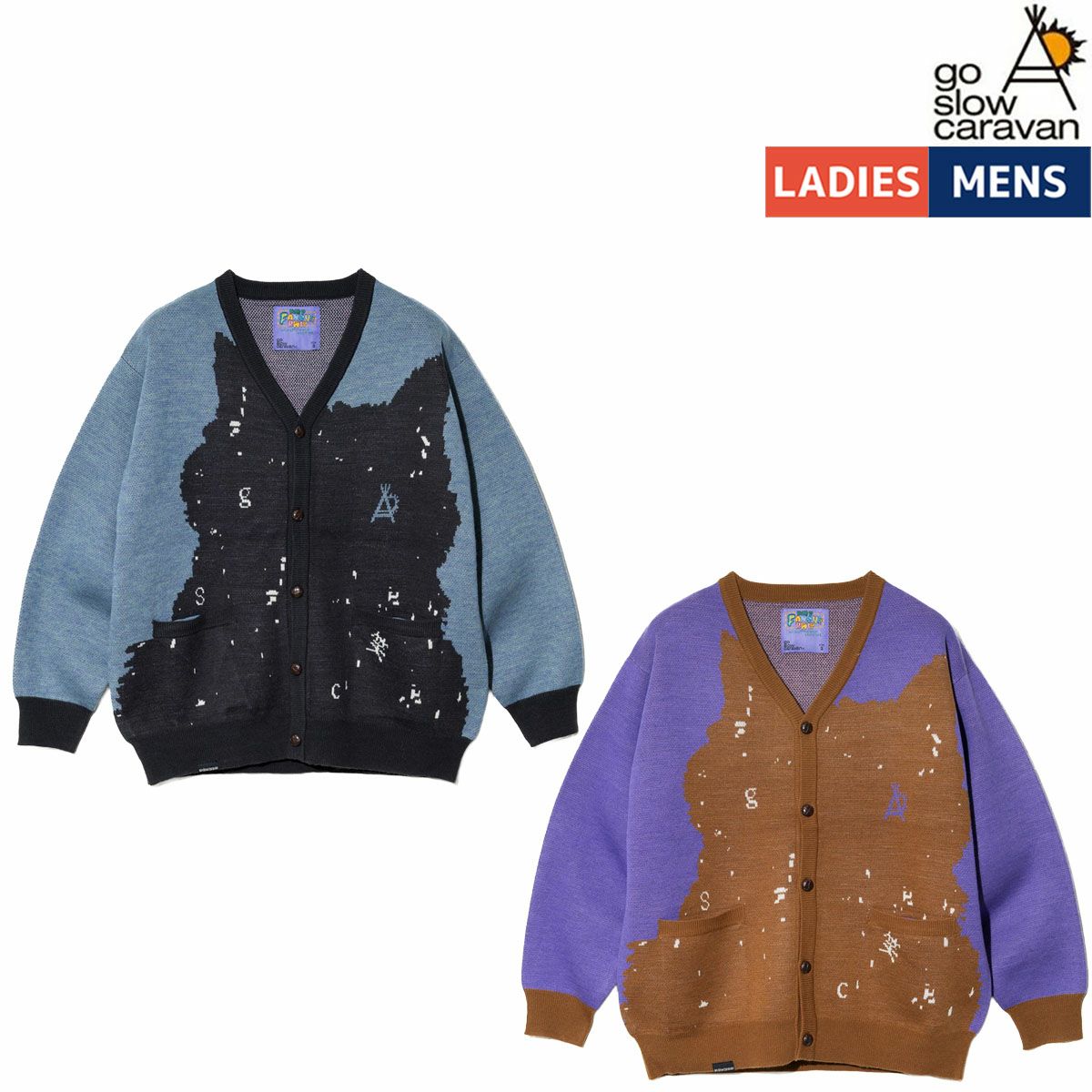 go slow caravan ゴースローキャラバン / オリジナルジャガードボアコンチョカーデ / 350216 / 羽織り / カーディガン / パンダ ひつじ / レディース / 2025秋冬 ゴースローキャラバン go slow caravan オリジナル ジャガード ボア