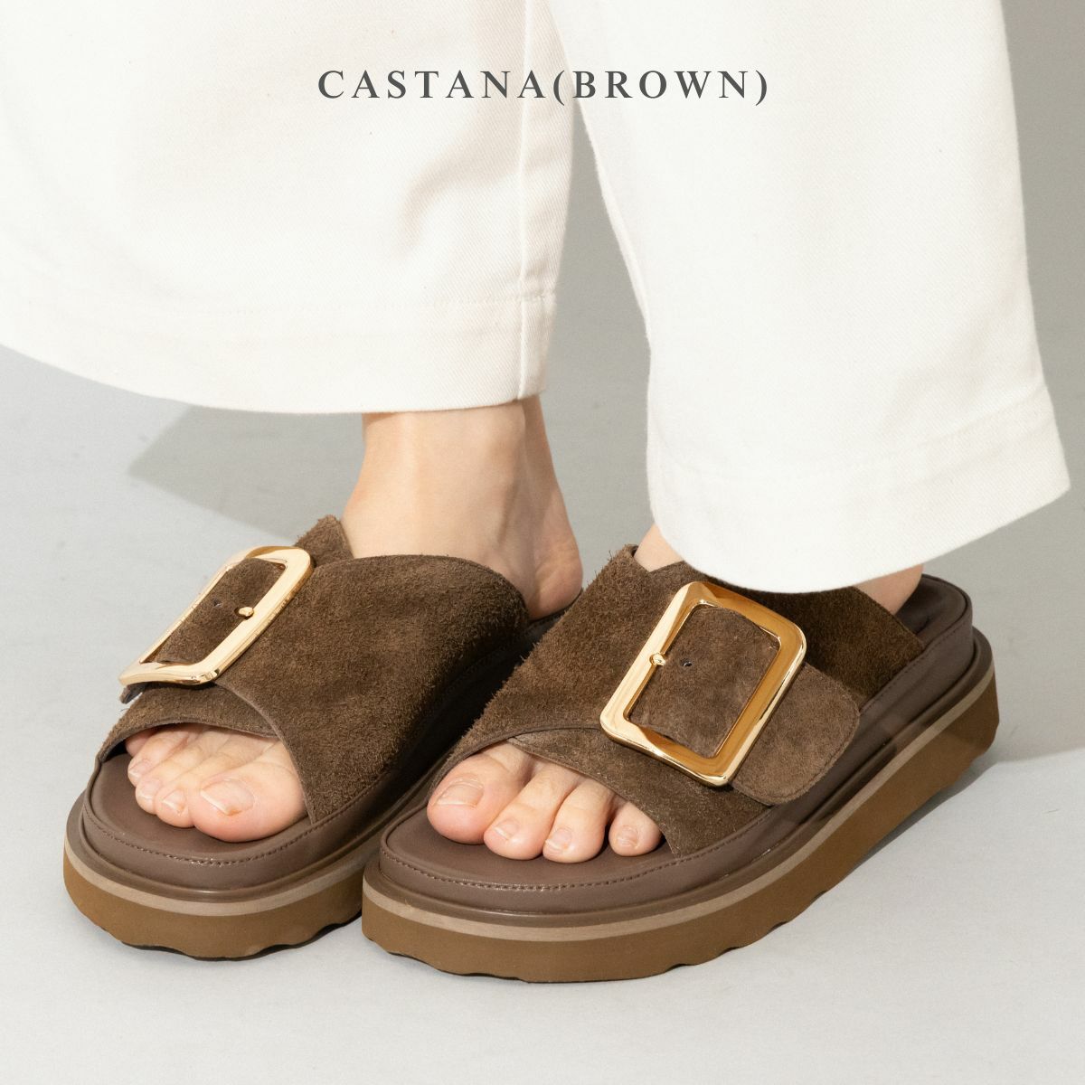 モヒ スエードサンダル シングルベルト レディース MOHI | スポーツ